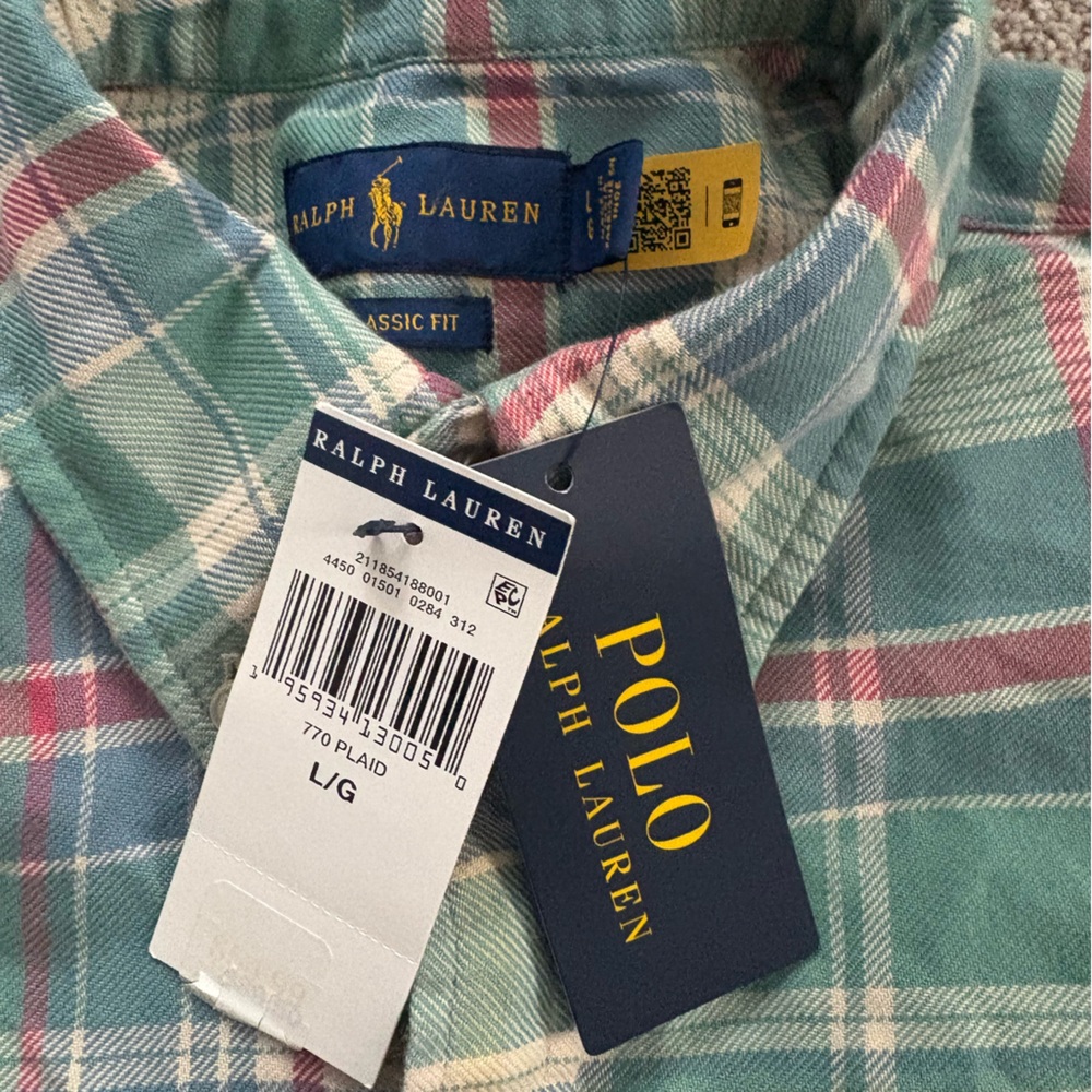 Polo Ralph Lauren Long Sleeve Plaid Shirt - Large (NWT)